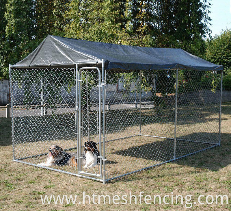 Heavy Duty Outdoor Dog Kennels Chain Link Large Metal Dog Cage Galvanized Factory Sales